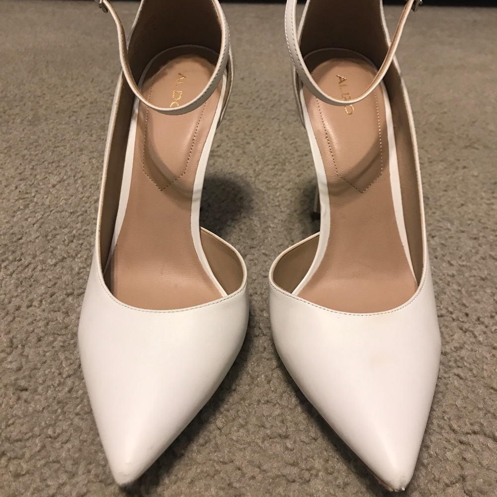 White aldo heels